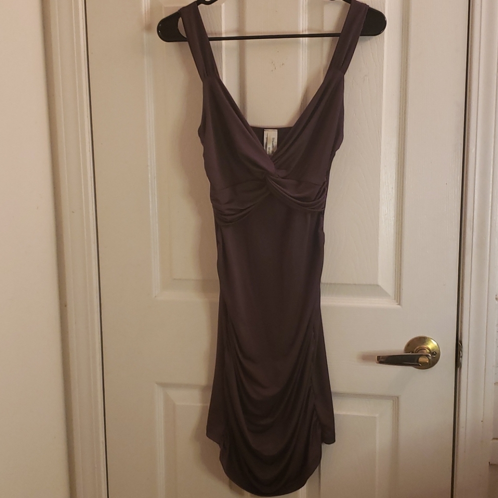 Misope Brown Formfitting Ruche Dress Small NWT
